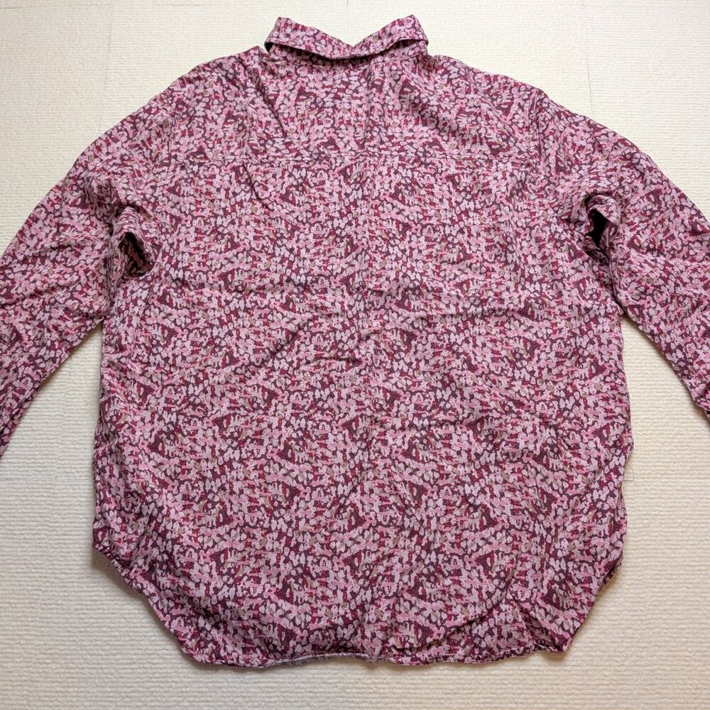 Calvin Klein Jeans long sleeve, pink, white, green button down shirt - size M - Picture 8 of 8